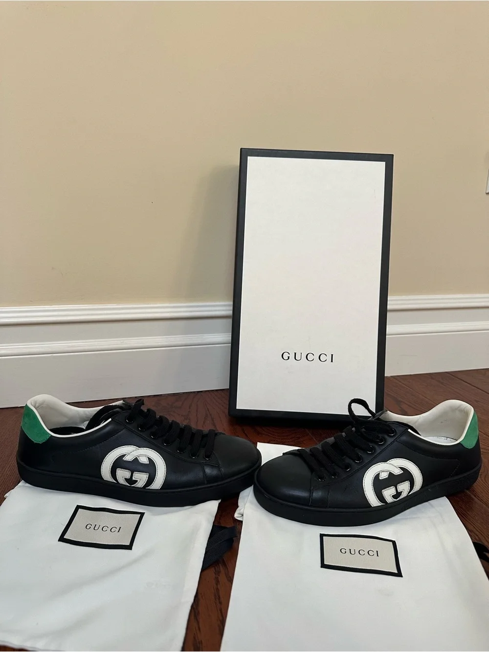 Black Gucci sneakers